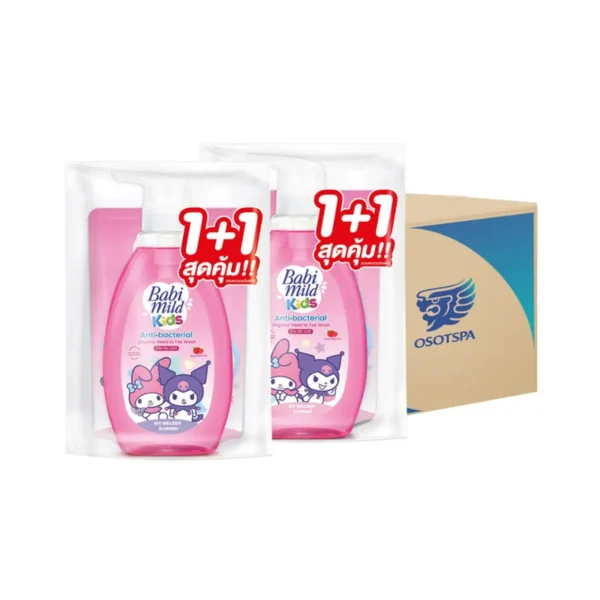 personal-care-1430 เบบี้มายด์ สบู่เหลวอาบสระ (มายด์คิดส์) Juicy Cutie (ชมพู) คละลาย 390ml+200ml x12