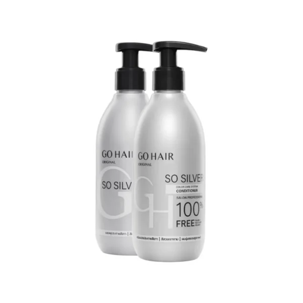 personal-care-1457 GO HAIR So Silver Shampoo + Conditioner แชมพูและครีมนวดล็อคผมสีเทา 200ml X2