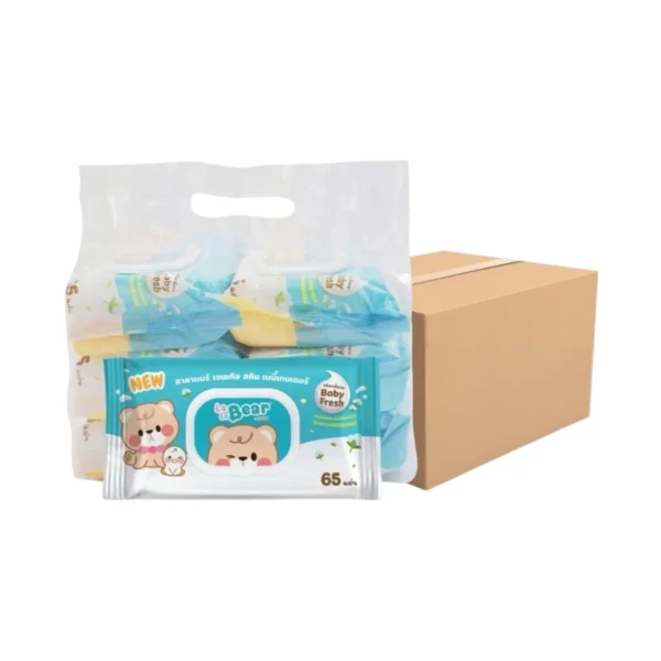personal-care-1492 LALABEAR - ลาลาแบร์ ยกลัง 6 หิ้ว ทิชชู่เปียก ลาลาแบร์ กลิ่นเบบี้เฟรช Baby Fresh หอม สดชื่น อ่อนโยน จํานวน 65 แผ่น (ยกลัง 6 หิ้ว)