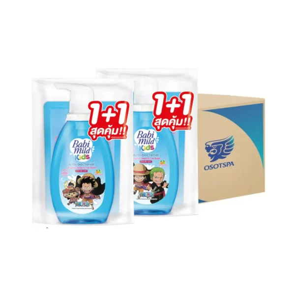 เบบี้มายด์ สบู่เหลวอาบสระ (มายด์คิดส์) Sparkling Sundae (ฟ้า) คละลาย 390ml+200ml x12