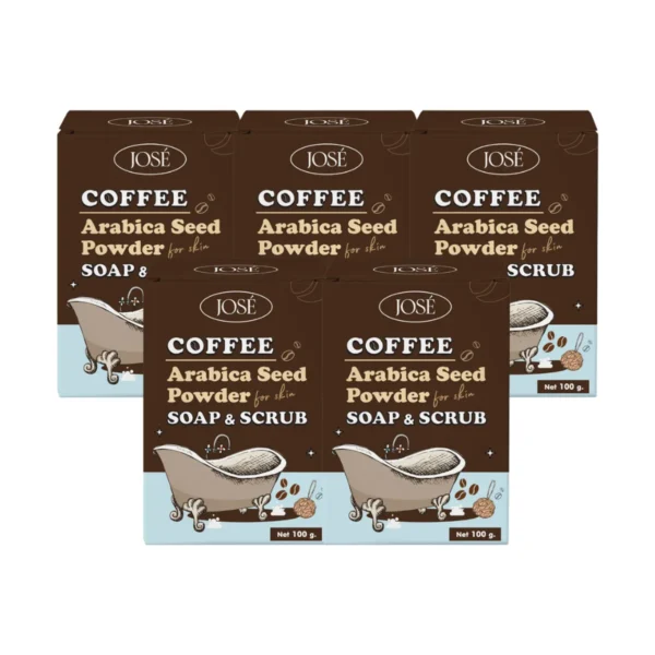 personal-care-1539 JOSE COFFEE SOAP & SCRUB สบู่สครับกาแฟ โจเซ่ ขนาด 100 กรัม 5 ก้อน