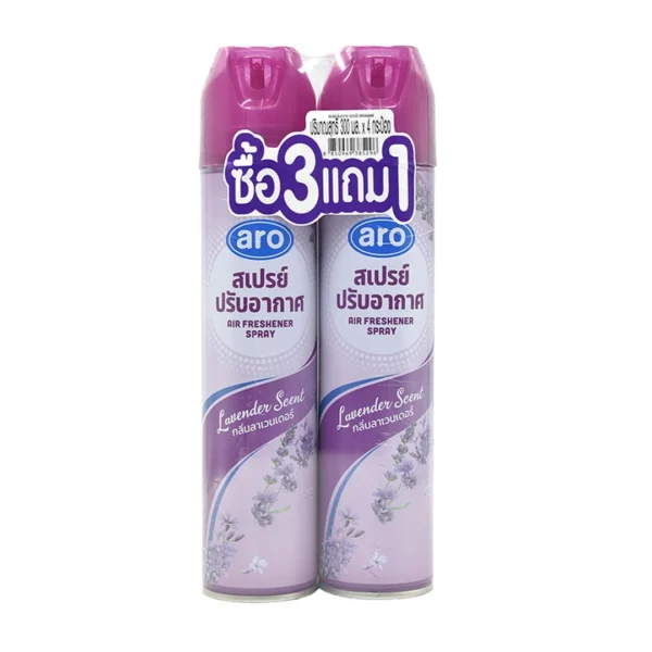 pest-air-007 เอโร่ สเปรย์ปรับอากาศ กลิ่นลาเวนเดอร์ 300 มล. x 3+1