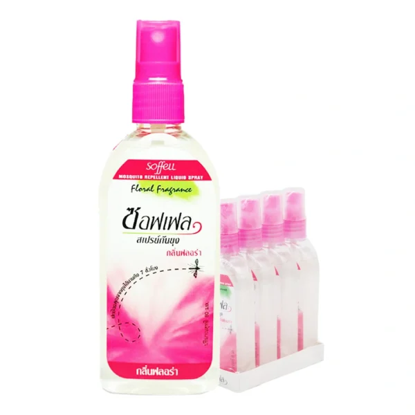 pest-air-010 ซอฟเฟล สเปรย์กันยุง กลิ่นฟลอร่า 80 มล. x 4