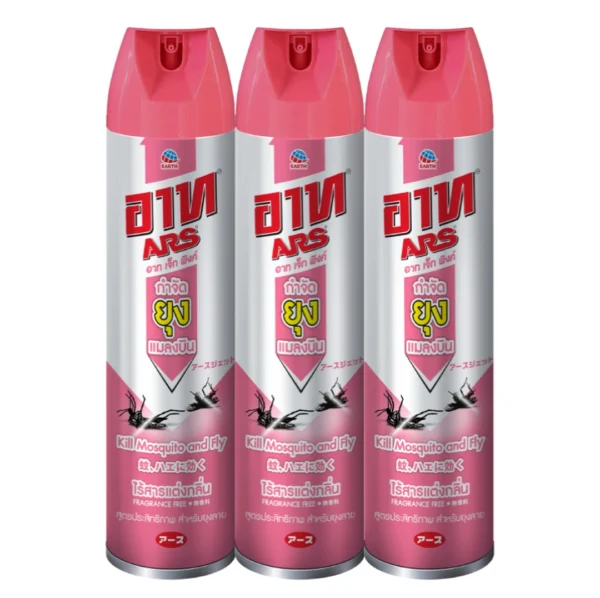 pest-air-025 อาท เจ็ท พิงค์ สเปรย์กําจัดยุง แมลงบิน ไร้สารแต่งกลิ่น 600 มล. x 3