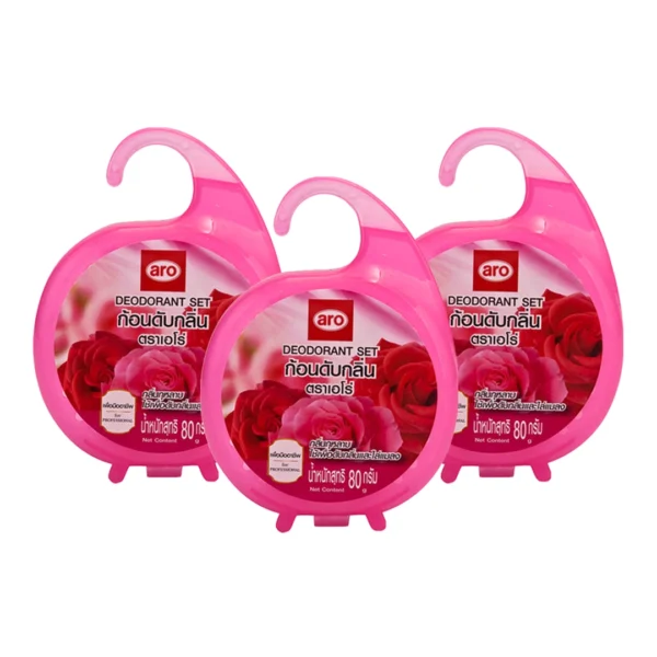 pest-air-071 เอโร่ ชุดดับกลิ่น กุหลาบ 80 ก. x 3