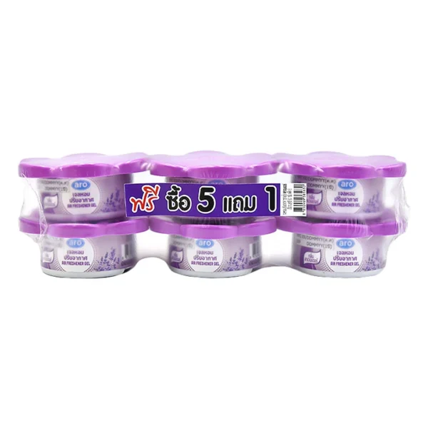 pest-air-090 เอโร่ เจลหอมปรับอากาศ กลิ่นลาเวนเดอร์ 60 ก. x 5+1