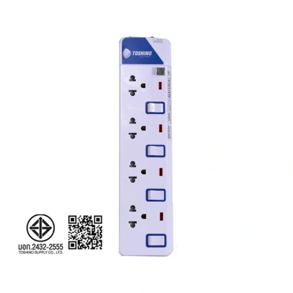 power-supply-0030 โตชิโน่ ปลั๊กไฟ 4 Way 4 Switch 3M. (ET-914)