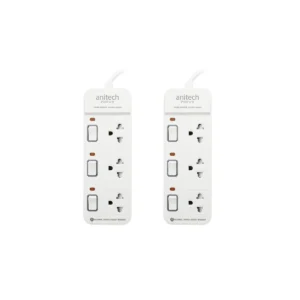 power-supply-0036 Anitech ปลั๊กไฟ 1 แถม 1 รุ่น H2233-PRO 3 ช่อง 3 สวิช สายยาว 3 เมตร กําลังไฟ 2200W