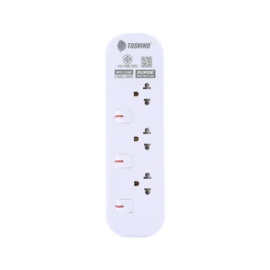 โตชิโน่ รางปลั๊กไฟ TIS Plug 3 Way 3 Switch 1.5 เมตร รุ่น JT3-1.5M สีขาว