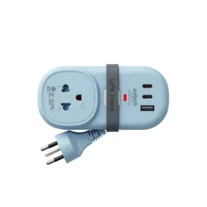 power-supply-0059 Anitech ปลั๊กไฟ รุ่น H9313-BLUE 1 ช่องเสียบ USB 2 ช่อง กําลังไฟสูงสุด 2200W สายยาว 1.2 ม.