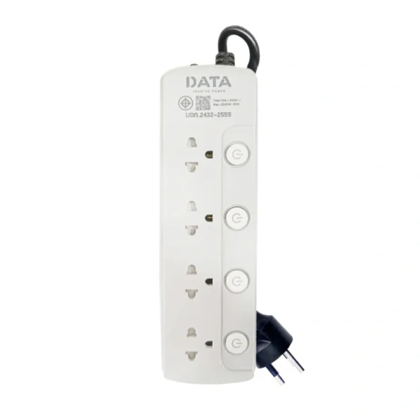 power-supply-0069 ดาต้า ปลั๊กไฟ Plug 4 Way 4 Swich 3M รุ่น LV4695
