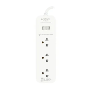 แอนิเทค ปลั๊กไฟ Plug 3 Way 1 Switch 3M. TIS H433-PRO 1Free1 สีขาว