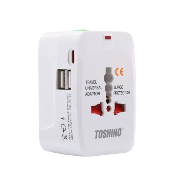 โตซิโน่ หัวแปลงปลั๊กไฟ Adapter 4 in 1 + Surge + 2A1C 5V2.4A