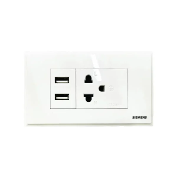 SIEMENS สวิตช์ปลั๊ก ซีรีส์ Relfa 120 Set เต้ารับเดี่ยว+เต้ารับ USB Type A พร้อมฝา 3 ช่อง (สินค้าเป็นแบบแยกชิ้นส่วน)