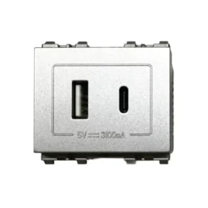 power-supply-0083 SIEMENS DELTA® Relfa เต้ารับ USB Type A +Type C สีเงิน