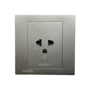 power-supply-0087 SIEMENS Relfa Plus เต้ารับเดี่ยว มีกราวด์ มีม่านนิรภัย (พร้อมฝา) ขนาด 86 มม. สีเงิน