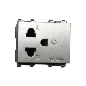 power-supply-0089 SIEMENS DELTA® Relfa เต้ารับขากลมแบน เดี่ยว มีกราวน์ มีม่านนิรภัย สีเทา