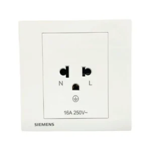 power-supply-0093 SIEMENS Relfa Plus เต้ารับเดี่ยว มีกราวด์ มีม่านนิรภัย (พร้อมฝา) ขนาด 86 มม. สีขาว