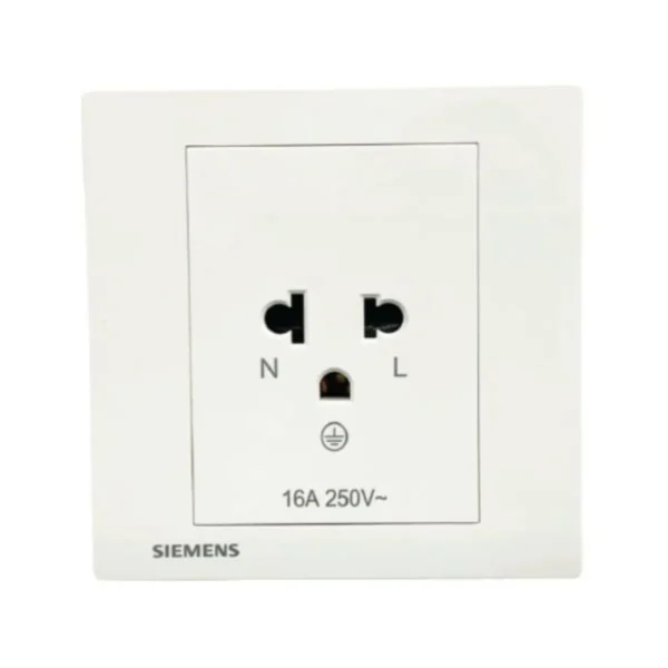 power-supply-0093 SIEMENS Relfa Plus เต้ารับเดี่ยว มีกราวด์ มีม่านนิรภัย (พร้อมฝา) ขนาด 86 มม. สีขาว