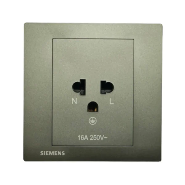 power-supply-0094 SIEMENS Relfa Plus เต้ารับเดี่ยว มีกราวด์ มีม่านนิรภัย (พร้อมฝา) ขนาด 86 มม. สีเทาดํา