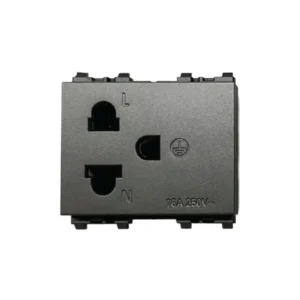 power-supply-0096 SIEMENS DELTA® Relfa เต้ารับขากลมแบน เดี่ยว มีกราวน์ มีม่านนิรภัย สีเทาเข้ม