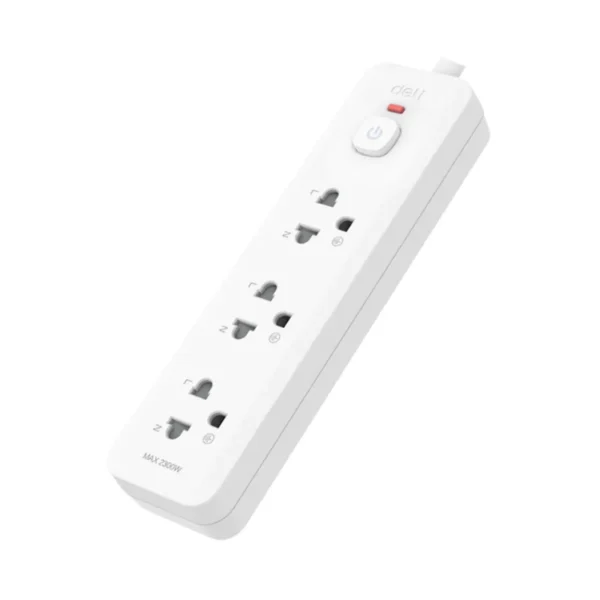 power-supply-0110 DELI ปลั๊กไฟมาตรฐานมอก.ตัดไฟอัตโนมัติ ปลอดภัย แบบสวิตซ์เดียว 3 ช่อง 5 เมตร