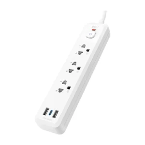 power-supply-0125 Deli รางปลั๊กไฟ 10A 2300W มี มอก. 3ช่อง 3เมตร 2USB 1typeC 1สวิตซ์ สีขาว รุ่น CT497 1ชิ้น