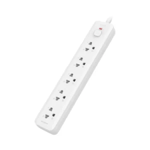 Deli รางปลั๊กไฟ 10A 2300W มี มอก. 5ช่อง 3เมตร 1สวิตซ์ สีขาว รุ่น CT465 1ชิ้น