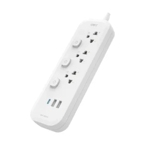 Deli รางปลั๊กไฟ 10A 2300W มี มอก. 3ช่อง 5เมตร 2USB 1typeC สีขาว รุ่น CT476 1ชิ้น