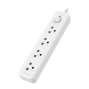 Deli รางปลั๊กไฟ 10A 2300W มี มอก. 4ช่อง 3เมตร 1สวิตซ์ สีขาว รุ่น CT463 1ชิ้น