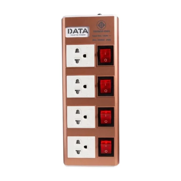 [ใช้โค๊ดลดเพิ่ม]DATA ปลั๊กไฟ ดาต้า 4 ช่อง 4 สวิตช์ สาย 3 5 เมตร รุ่น HMDW4664 มาตรฐาน มอกแท้ กันไฟกระชาก มีรับประกัน HMDW4664 ทองแดง 3M