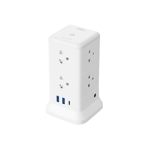 power-supply-0181 Deli ปลั๊กไฟ 8 ช่อง 5M USB รุ่น ET895(05)