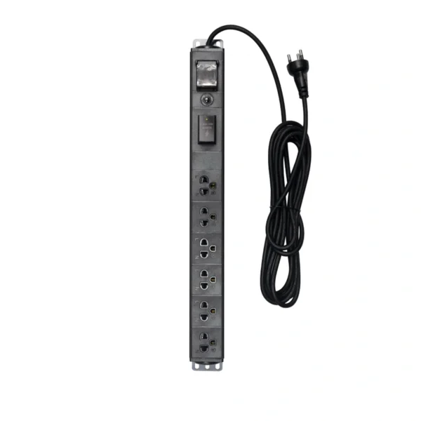 power-supply-0187 จีลิงค์ รางปลั๊กไฟ PDU 6 ช่อง สาย 5 ม. รุ่น GPDU-08K สีดํา