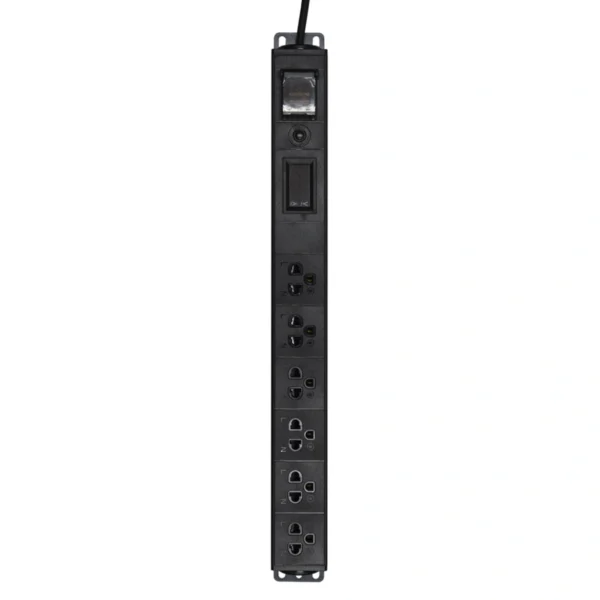power-supply-0192 จีลิงค์ รางปลั๊กไฟ PDU 6 ช่อง สาย 2 ม. รุ่น GPDU-10K สีดํา
