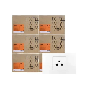 power-supply-0206 ยกลัง | BTicno ชุดเต้ารับเดี่ยว 3 ขา มีม่านนิรภัย 2P+E 16A 250V สีขาว White รุ่น Nexy