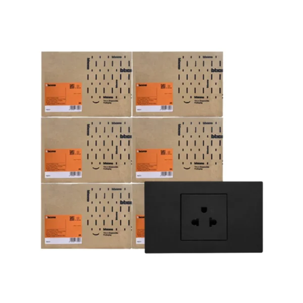 power-supply-0207 ยกลัง | BTicno ชุดเต้ารับเดี่ยว 3 ขา Socket 2P+E 16A 250V สีกราไฟต์ รุ่น Nexy
