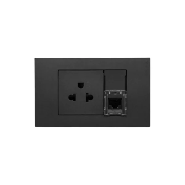 power-supply-0220 BTicino ชุดเต้ารับคอมพิวเตอร์ Cat.6 + เต้ารับเดี่ยว 3ขา พร้อมฝาครอบ สีกราไฟต์ รุ่น Nexy
