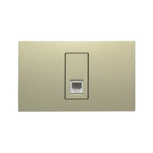 BTicino ชุดเต้ารับโทรศัพท์ ขนาด 1 ช่อง สีไทเทเนียม RJ11 connector type K10-1 module รุ่น Nexy