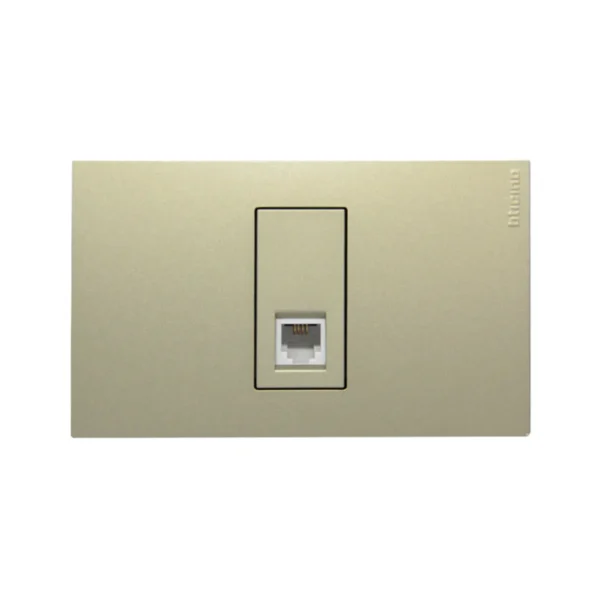 BTicino ชุดเต้ารับโทรศัพท์ ขนาด 1 ช่อง สีไทเทเนียม RJ11 connector type K10-1 module รุ่น Nexy