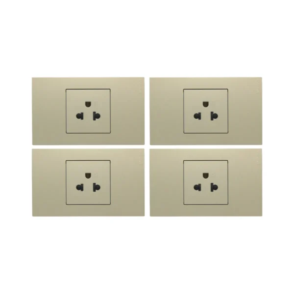 แพ็ค4 | BTicno ชุดเต้ารับเดี่ยว 3 ขา Socket 2P+E 16A 250V สีไทเทเนียม รุ่น Nexy