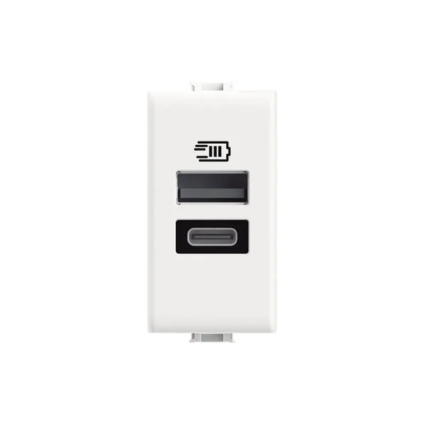 BTicino เต้ารับ USB charger with 2 Type A and C Ports 15W สีขาว รุ่น Matix | AM4191AC