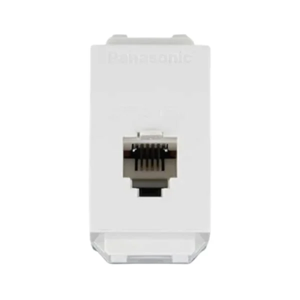 power-supply-0261 PANASONIC เต้ารับโทรศัพท์ PANASONIC 6P/4C รหัส WEG2164 สีขาว มีความปลอดภัยในการใช้งาน