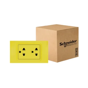 power-supply-0268 ยกลัง x60ชุด | Schneider ชุดเต้ารับคู่ 3ขา พร้อมฝาครอบสีเหลือง 16A 250V รุ่น Miluz E | A70_SIS_YL |Ucanbuys