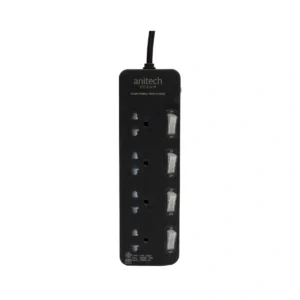 power-supply-0276 Anitech 4 ช่อง 4 สวิตช์ รุ่น H3634-BK สายไฟคุณภาพยาว 3 เมตร กําลังไฟ 2200W