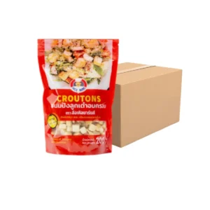 ready-to-eat-0134 ยกลัง Unclebarns ขนมปัง ลูกเต๋า อบกรอบ Croutons ขนาด 200 กรัม 1 ลัง บรรจุ 12 ซอง ใส่ซุป ใส่สลัด