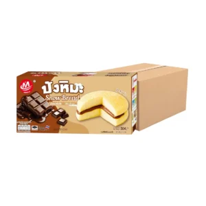 Minhuaขนมปังหิมะ ขนมปังสอดไส้ครีม หลายรสชาติ รวมรส คละรส ชิ้นใหญ่ ยกลัง (1 ลัง มี 12กล่อง/144ชิ้น) ช็อกโกแลต ยกลัง