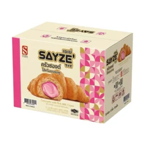 ready-to-eat-0150 SAYZE' ครัวซองต์ ครีมนมชมพู น้ําหนัก 35 กรัม ต่อชิ้น ยกลัง 12 กล่อง