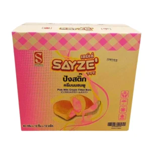 ready-to-eat-0156 SAYZE' ปังสติ๊กสอดไส้ ครีมนมชมพู น้ําหนัก 40 กรัม ต่อชิ้น ยกลัง 12 แพ็ค 144 ชิ้น