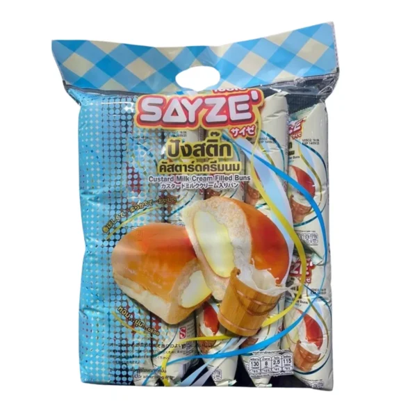 ready-to-eat-0157 SAYZE' ปังสติ๊กสอดไส้ คัสตาร์ดครีมนม น้ําหนัก 40 กรัม ต่อชิ้น 12 ชิ้น