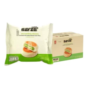 ready-to-eat-0166 SAYZE' แพนเบรด ครีมใบเตย น้ําหนัก 35 กรัม ต่อชิ้น ยกลัง 12 กล่อง 144 ชิ้น